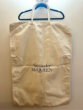 Alexander McQueen Garment Bag Ivory Canvas Foldable Travel Bridal Gown Storage
